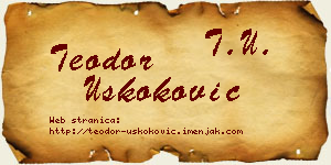 Teodor Uskoković vizit kartica